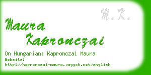 maura kapronczai business card